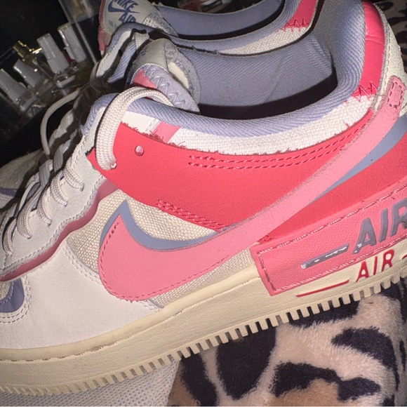 Nike Air Force 1 Shadow White with Pink & Lavender Accents - Picture 4 of 6